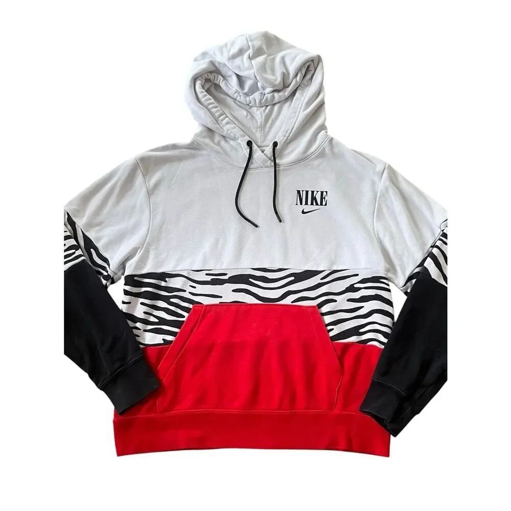 Nike Animal Print Colorblock Pullover Hoodie